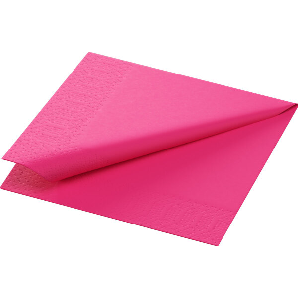 Zelltuchservietten 24 x 24 cm, 3-lagig, 1/4-Falz, Uni fuchsia (VPE 2000 St.)