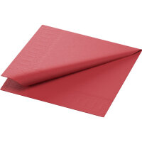 Zelltuchservietten 24 x 24 cm, 3-lagig, 1/4-Falz, Uni bordeaux (VPE 2000 St.)
