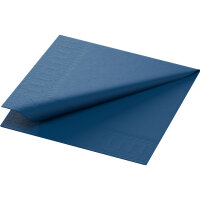 Zelltuchservietten 24 x 24 cm, 3-lagig, 1/4-Falz, Uni dunkelblau (VPE 2000 St.)