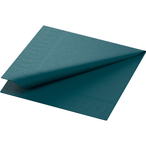 Zelltuchservietten 24 x 24 cm, 3-lagig, 1/4-Falz, Uni 2.000 St. VPE ocean teal (VPE 2000 St.)