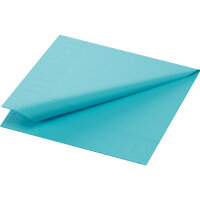Zelltuchservietten 24 x 24 cm, 3-lagig, 1/4-Falz, Uni mint blue (VPE 2000 St.)