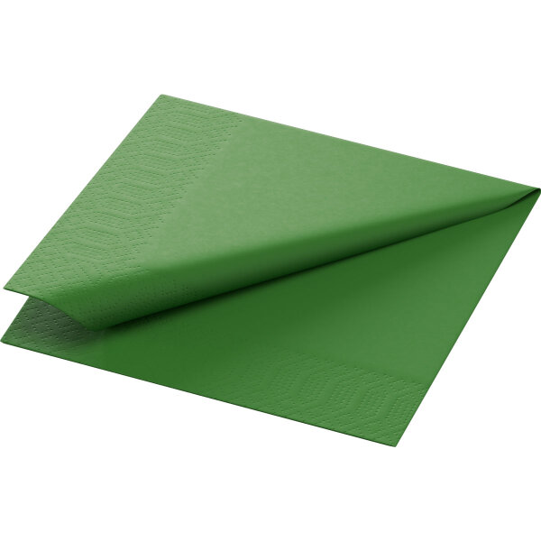 Zelltuchservietten 24 x 24 cm, 3-lagig, 1/4-Falz, Uni leaf green (VPE 2000 St.)
