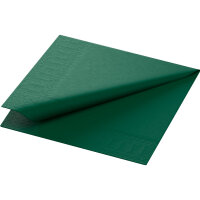 Zelltuchservietten 24 x 24 cm, 3-lagig, 1/4-Falz, Uni jägergrün (VPE 2000 St.)