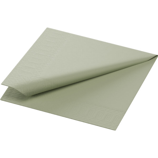 Zelltuchservietten 24 x 24 cm, 3-lagig, 1/4-Falz, Uni pistachio green (VPE 2000 St.)