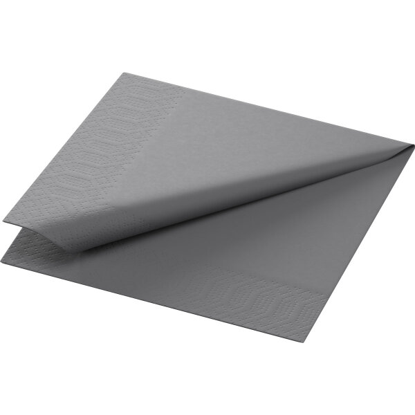 Zelltuchservietten 24 x 24 cm, 3-lagig, 1/4-Falz, Uni granite grey (VPE 2000 St.)