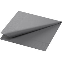 Zelltuchservietten 24 x 24 cm, 3-lagig, 1/4-Falz, Uni granite grey (VPE 2000 St.)