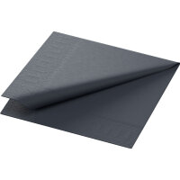 Zelltuchservietten 24 x 24 cm, 3-lagig, 1/4-Falz, Uni 2.000 St. VPE schwarz (VPE 2000 St.)