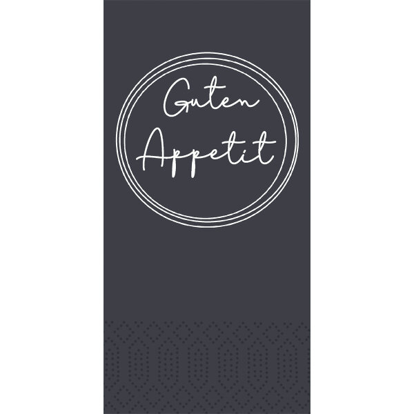 Zelltuchservietten 33 x 33 cm, 2-lagig, 1/8-Kopffalz, Motive Appetit schwarz (VPE 1200 St.)