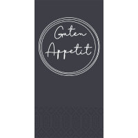 Zelltuchservietten 33 x 33 cm, 2-lagig, 1/8-Kopffalz, Motive Appetit schwarz (VPE 1200 St.)