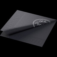Zelltuchservietten 33 x 33 cm, 2-lagig, 1/8-Kopffalz, Motive Appetit schwarz (VPE 1200 St.)