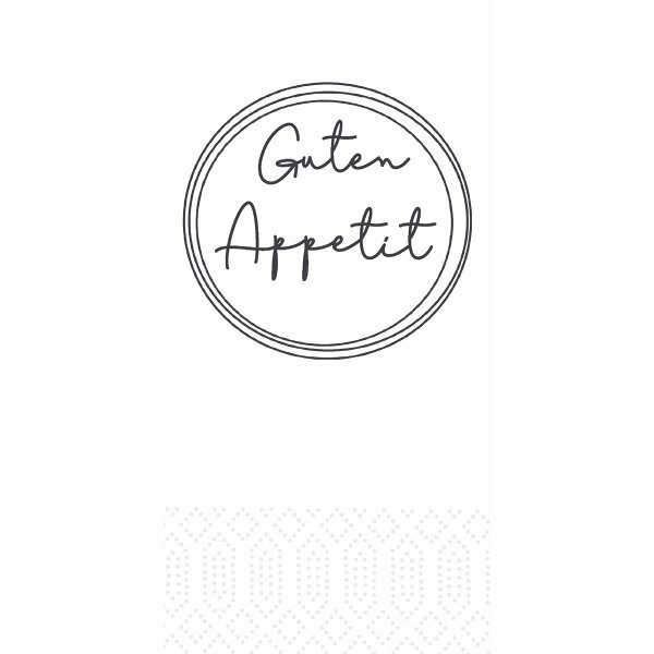 Zelltuchservietten 33 x 33 cm, 2-lagig, 1/8-Kopffalz, Motive Appetit weiß (VPE 1200 St.)