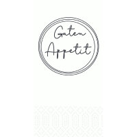 Zelltuchservietten 33 x 33 cm, 2-lagig, 1/8-Kopffalz, Motive Appetit weiß (VPE 1200 St.)