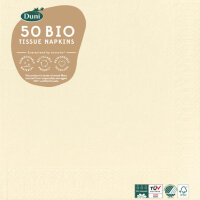 Zelltuchservietten 33 x 33 cm, 3-lagig, 1/4-Falz, Uni, Kleinpack cream (VPE 500 St.)