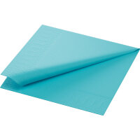 Zelltuchservietten 33 x 33 cm, 3-lagig, 1/4-Falz, Uni, Kleinpack mint blue (VPE 500 St.)