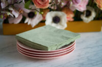 Zelltuchservietten 33 x 33 cm, 3-lagig, 1/4-Falz, Uni, Kleinpack pistachio green (VPE 500 St.)