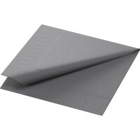 Zelltuchservietten 33 x 33 cm, 3-lagig, 1/4-Falz, Uni, Kleinpack granite grey (VPE 500 St.)