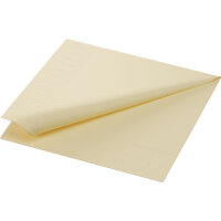 Zelltuchservietten 33 x 33 cm, 3-lagig, 1/4-Falz, Uni cream (VPE 1000 St.)