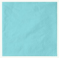 Zelltuchservietten 33 x 33 cm, 3-lagig, 1/4-Falz, Uni mint blue (VPE 1000 St.)