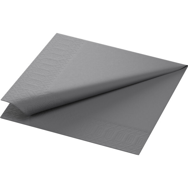Zelltuchservietten 33 x 33 cm, 3-lagig, 1/4-Falz, Uni granite grey (VPE 1000 St.)