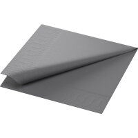 Zelltuchservietten 33 x 33 cm, 3-lagig, 1/4-Falz, Uni granite grey (VPE 1000 St.)
