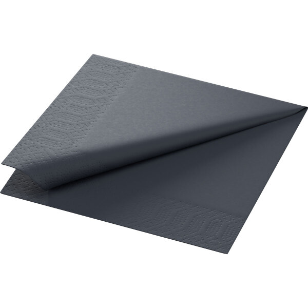 Zelltuchservietten 33 x 33 cm, 3-lagig, 1/4-Falz, Uni schwarz (VPE 1000 St.)