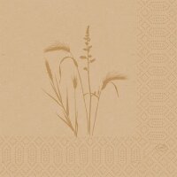 Zelltuchservietten 33 x 33 cm, 3-lagig, 1/4-Falz, Motive, Kleinpack Meadow Natural - unbleached (VPE 500 St.)