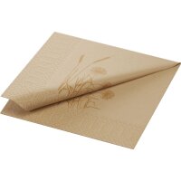 Zelltuchservietten 33 x 33 cm, 3-lagig, 1/4-Falz, Motive, Kleinpack Meadow Natural - unbleached (VPE 500 St.)