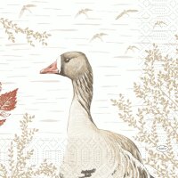 Zelltuchservietten 33 x 33 cm, 3-lagig, 1/4-Falz, Motive, Kleinpack Wood & Goose (VPE 500 St.)