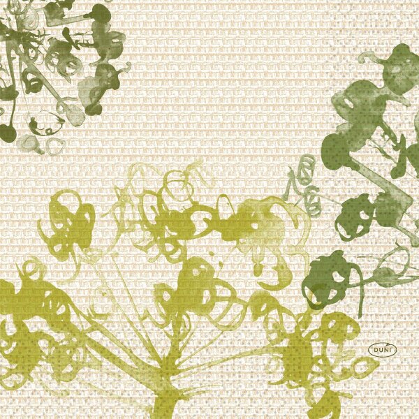Zelltuchservietten 33 x 33 cm, 3-lagig, 1/4-Falz, Motive Green Umbles (VPE 1000 St.)