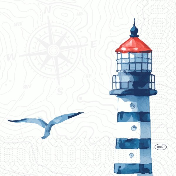 Zelltuchservietten 33 x 33 cm, 3-lagig, 1/4-Falz, Motive Meer Freude (VPE 1000 St.)