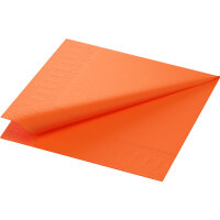 Zelltuchservietten 33 x 33 cm, 3-lagig, 1/8-Buchfalz, Uni sun orange (VPE 1250 St.)