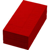 Zelltuchservietten 33 x 33 cm, 3-lagig, 1/8-Buchfalz, Uni rot (VPE 1250 St.)