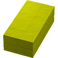 Zelltuchservietten 33 x 33 cm, 3-lagig, 1/8-Buchfalz, Uni kiwi (VPE 1250 St.)