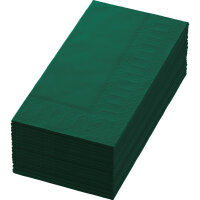 Zelltuchservietten 33 x 33 cm, 3-lagig, 1/8-Buchfalz, Uni jägergrün (VPE 1250 St.)