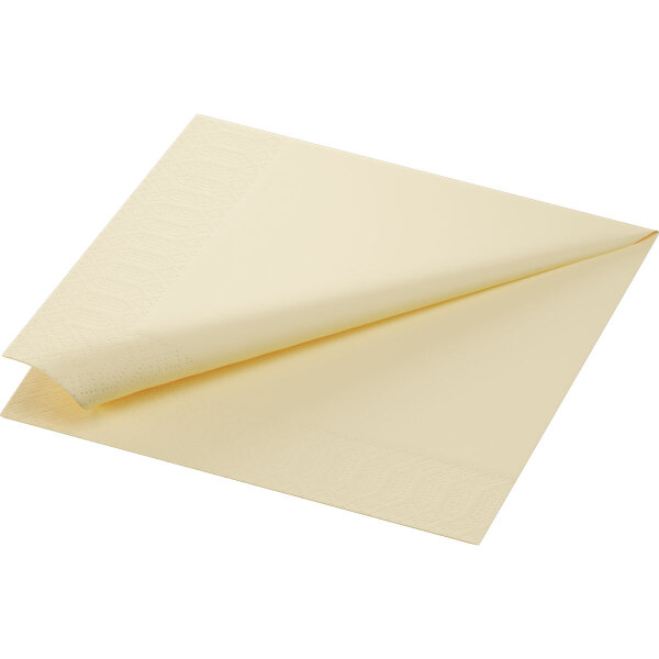 Zelltuchservietten 40 x 40 cm, 3-lagig, 1/4-Falz, Uni cream (VPE 1000 St.)