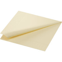 Zelltuchservietten 40 x 40 cm, 3-lagig, 1/4-Falz, Uni cream (VPE 1000 St.)