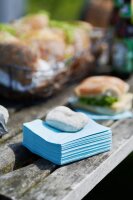 Zelltuchservietten 40 x 40 cm, 3-lagig, 1/4-Falz, Uni mint blue (VPE 1000 St.)