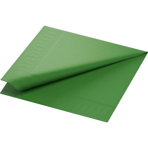 Zelltuchservietten 40 x 40 cm, 3-lagig, 1/4-Falz, Uni leaf green (VPE 1000 St.)