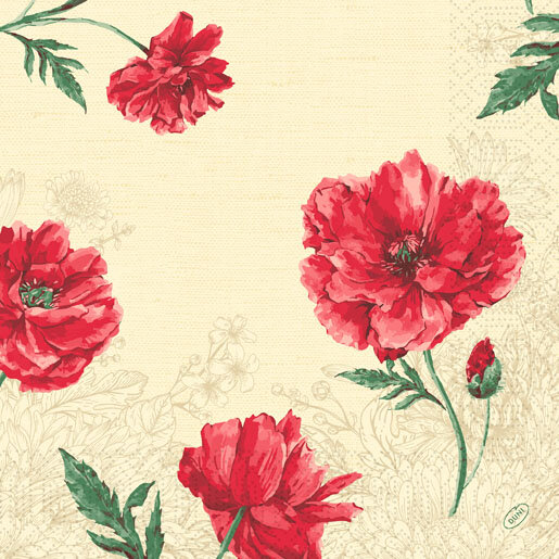 Zelltuchservietten 40 x 40 cm, 3-lagig, 1/4-Falz, Motive Monique (VPE 1000 St.)