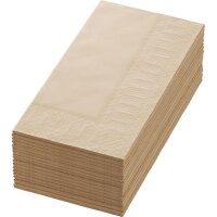 Zelltuchservietten 40 x 40 cm, 3-lagig, 1/8-Buchfalz, Uni natural brown - unbleached (VPE 1250 St.)