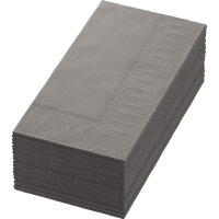 Zelltuchservietten 40 x 40 cm, 3-lagig, 1/8-Buchfalz, Uni granite grey (VPE 1250 St.)