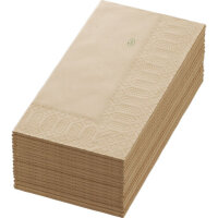 Zelltuchservietten 40 x 40 cm, 3-lagig, 1/8-Kopffalz, Motive Love Green - unbleached (VPE 1000 St.)