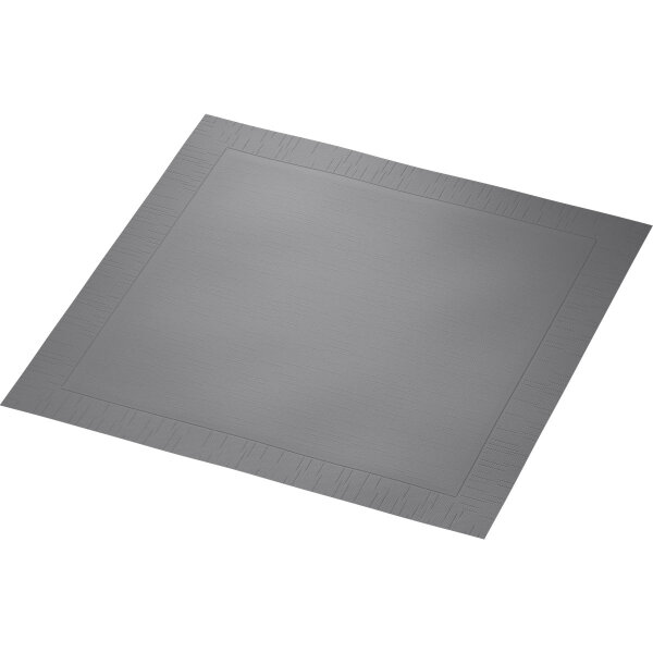 Klassikservietten 40 x 40 cm, 4-lagig geprägt, 1/4-Falz, Uni granite grey (VPE 300 St.)