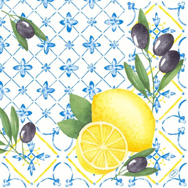 Klassikservietten 40 x 40 cm, 4-lagig geprägt, 1/4-Falz, Motive Mediterrian (VPE 300 St.)