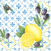 Klassikservietten 40 x 40 cm, 4-lagig geprägt, 1/4-Falz, Motive Mediterrian (VPE 300 St.)