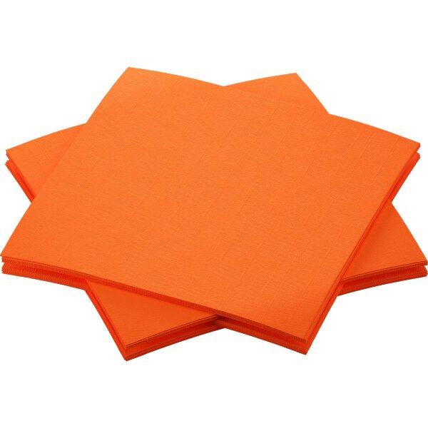 Bio-Dunisoft-Servietten 20 x 20 cm, 1/4-Falz, Uni sun orange (VPE 2880 St.)