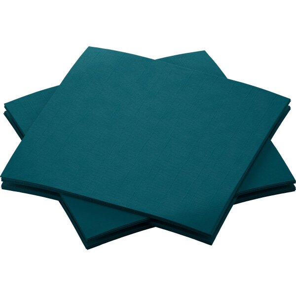 Bio-Dunisoft-Servietten 20 x 20 cm, 1/4-Falz, Uni ocean teal (VPE 2880 St.)