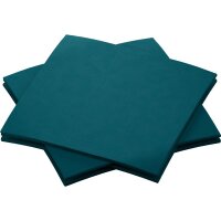 Bio-Dunisoft-Servietten 20 x 20 cm, 1/4-Falz, Uni ocean teal (VPE 2880 St.)