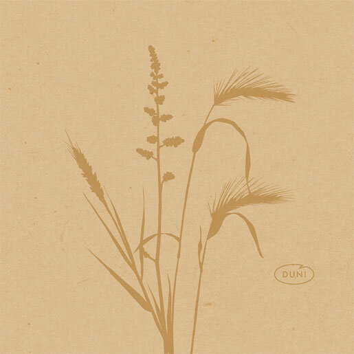 Bio-Dunisoft-Servietten 20 x 20 cm, 1/4-Falz, Motive Meadow Natural - unbleached (VPE 2880 St.)