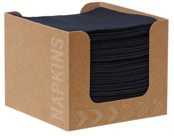 Bio-Dunisoft-Servietten 20 x 20 cm, Spenderboxen schwarz (VPE 1200 St.)